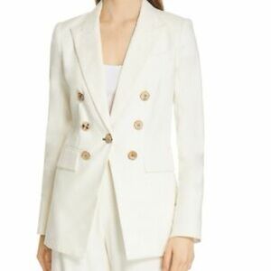 Veronica Beard Gaya Cream Double-Breasted Blazer - 8